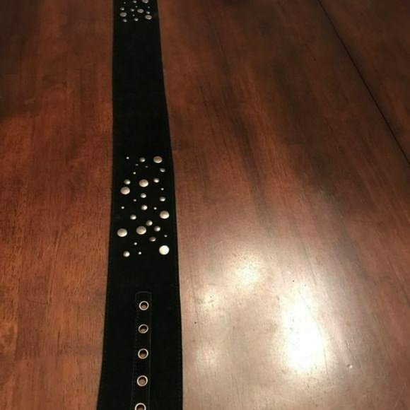 Betsey Johnson Signature Logo Black Studded Belt OS - Picture 4 of 6